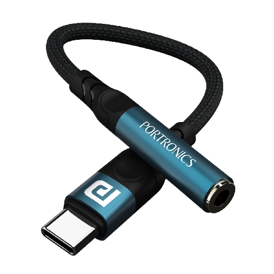 Portronics iKonnect C Pro Type C to 3.5 mm Audio Jack Connector with DAC Headphone